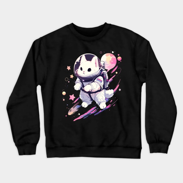 space cat Crewneck Sweatshirt by weirdesigns